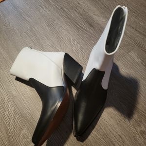givenchy black and white zip up boots